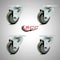 Service Caster 3 Inch SS Gray Polyurethane Wheel Swivel Top Plate Caster Set SCC-SS20S314-PPUB-4 - alternate 5